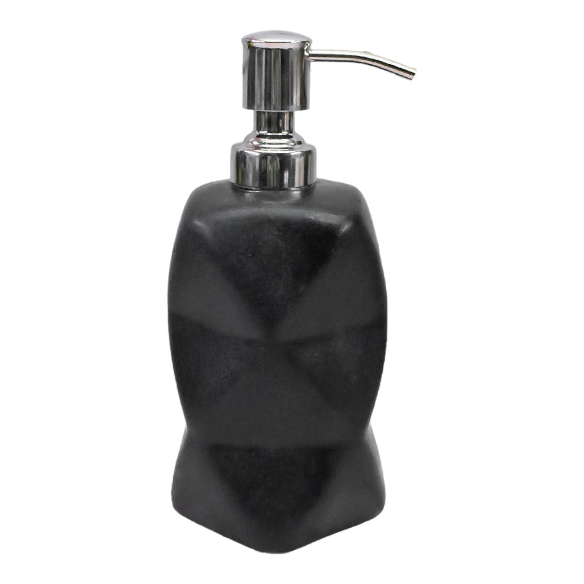 Kookee Ceramic Soap Dispenser for Bathroom handwash, refillable pump bottle for Kitchen hand wash basin, Set of 1, Black (9685)
