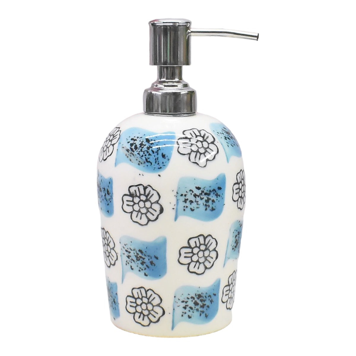 Ceramic Soap Dispenser handwash Pump for Bathroom, Set of 1, Multicolor (9703)