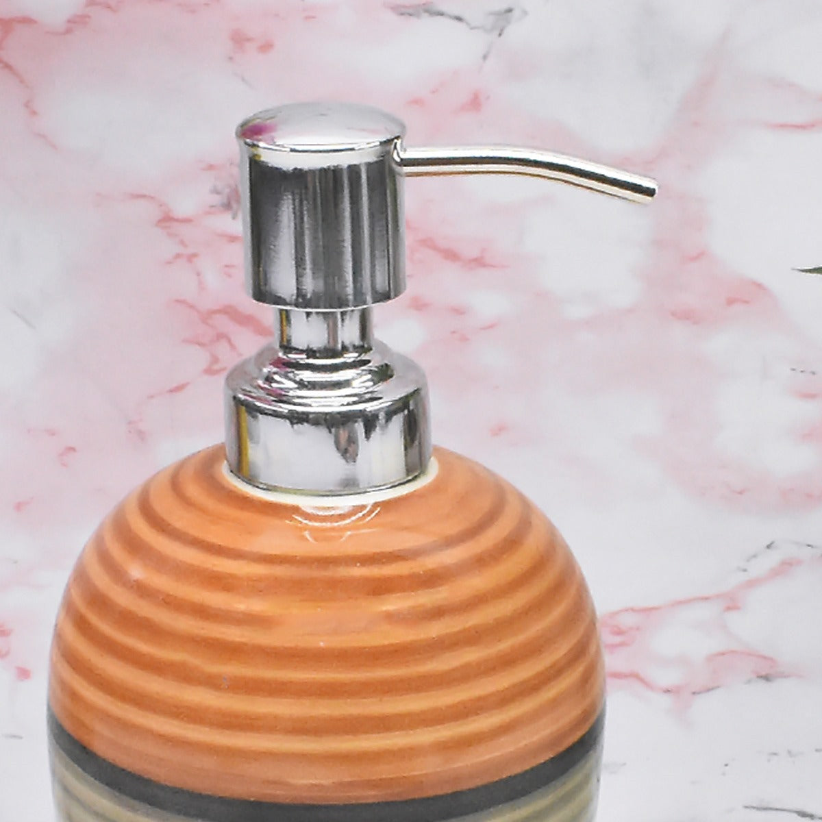Ceramic Soap Dispenser handwash Pump for Bathroom, Set of 1, Multicolor (V-CBS-120-3)