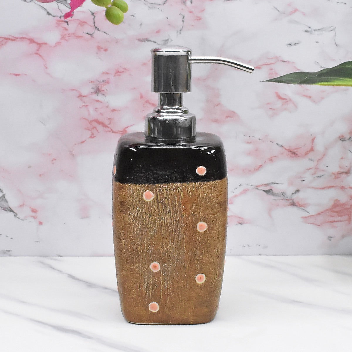 Kookee Ceramic Soap Dispenser for handwash for Bathroom, Multicolor, (Set of 1) (9703)