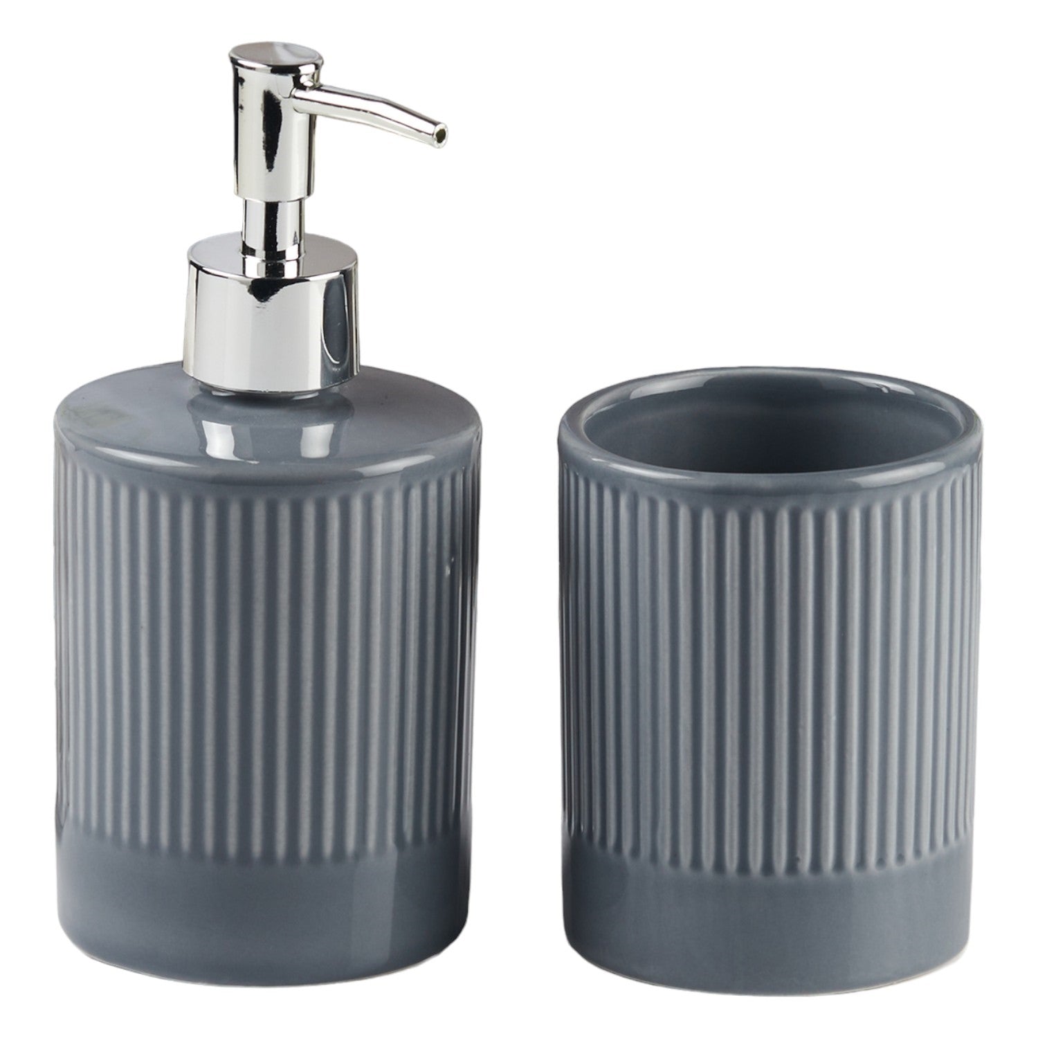 Ceramic Bathroom Accessories Set of 2 with Soap Dispenser (9717)