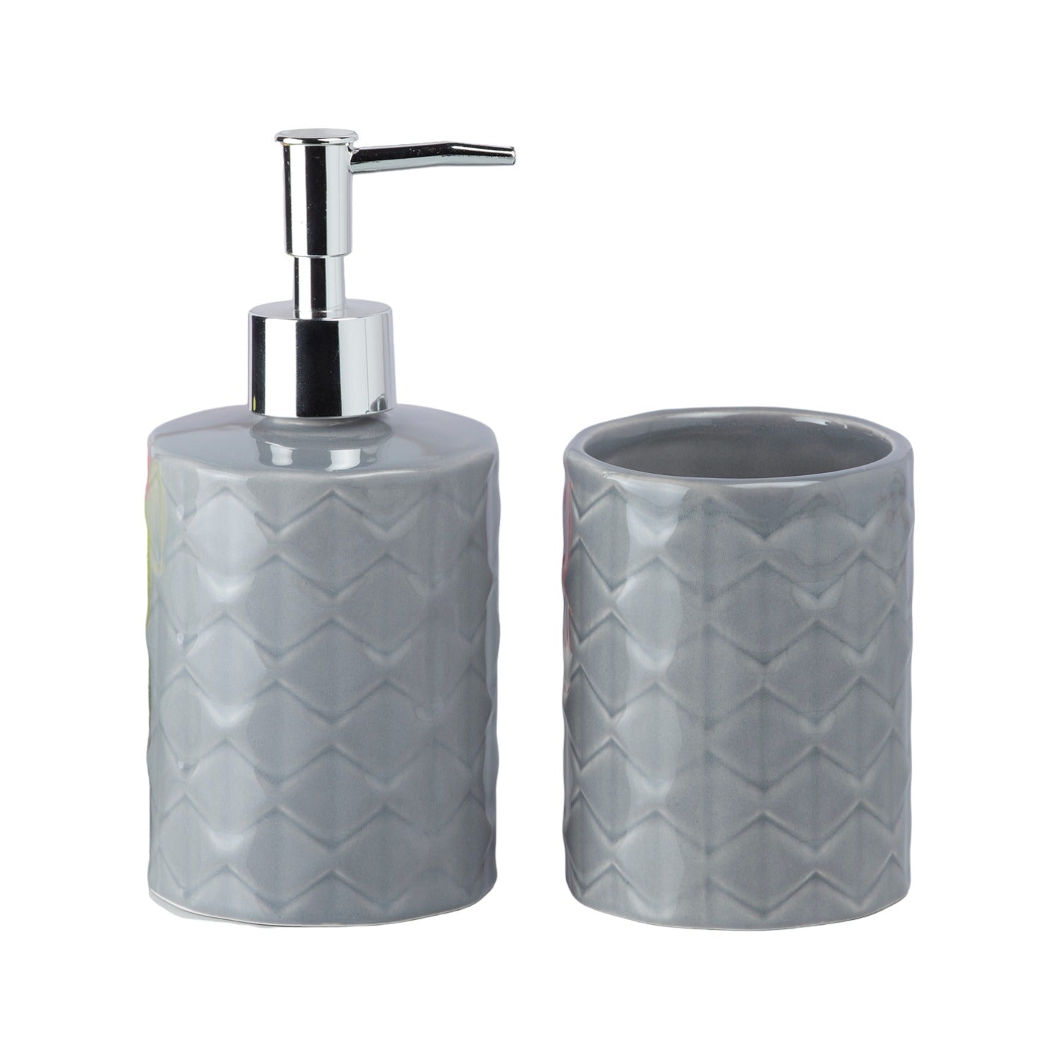 Kookee Ceramic Bathroom Sets, Grey, ART09720