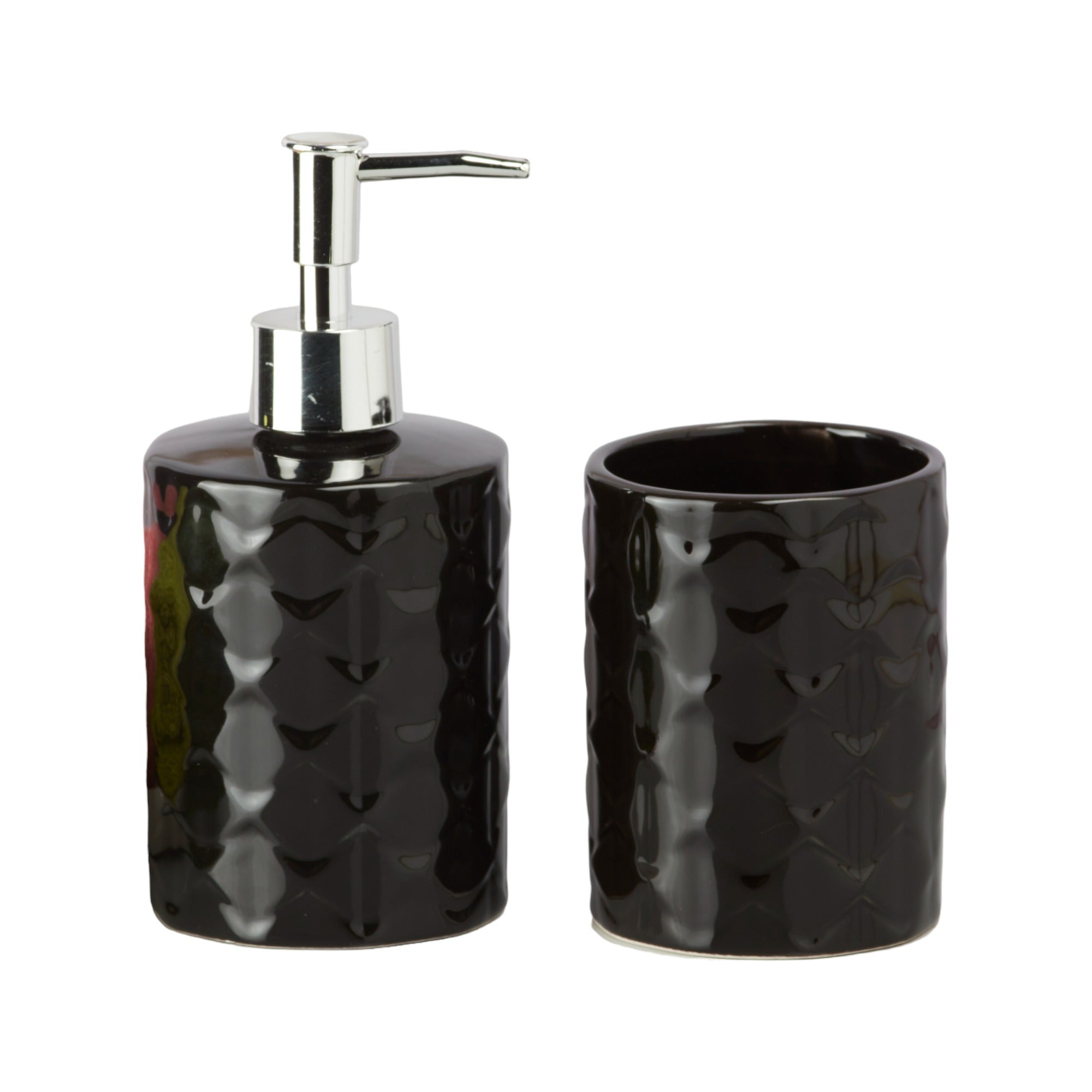 Ceramic Bathroom Accessories Set of 2 with Soap Dispenser (V-CBS-003-6)
