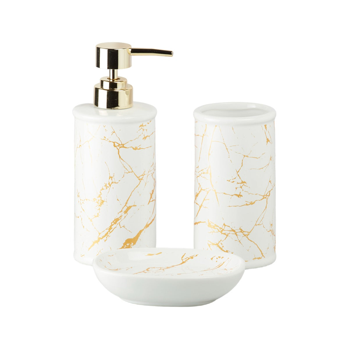 Kookee Ceramic Bathroom Sets, White, ART09729