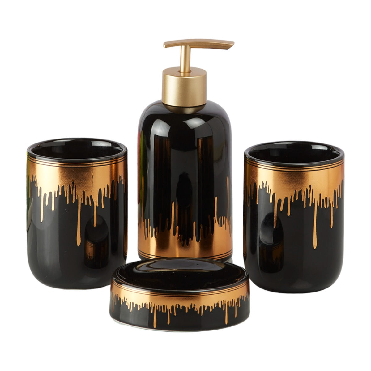 Kookee Ceramic Bathroom Sets, Black, ART09739