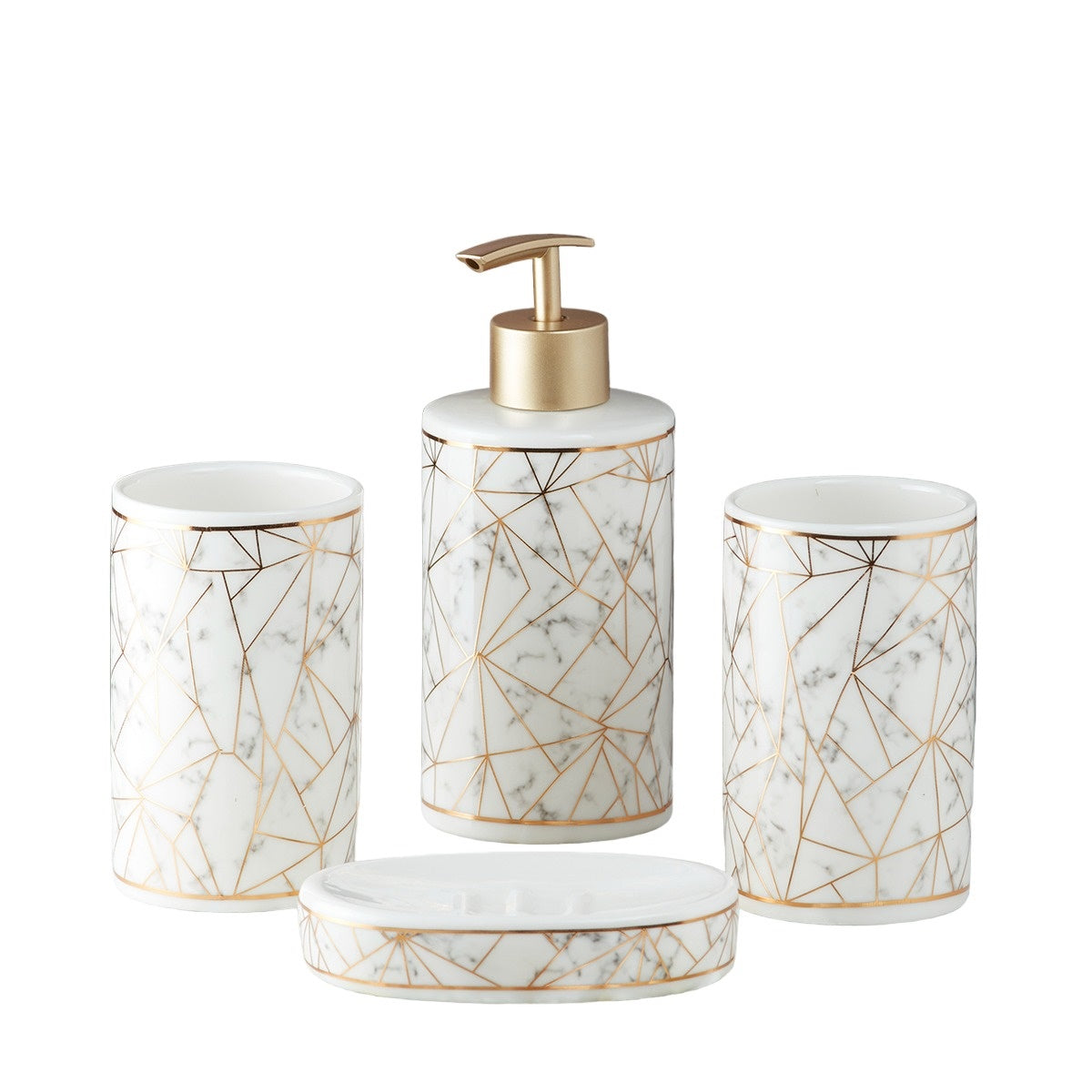 Kookee Ceramic Bathroom Sets, White, ART09743