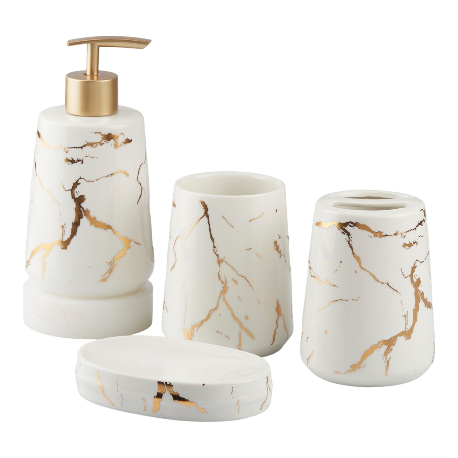 Kookee Ceramic Bathroom Sets, White, ART09746