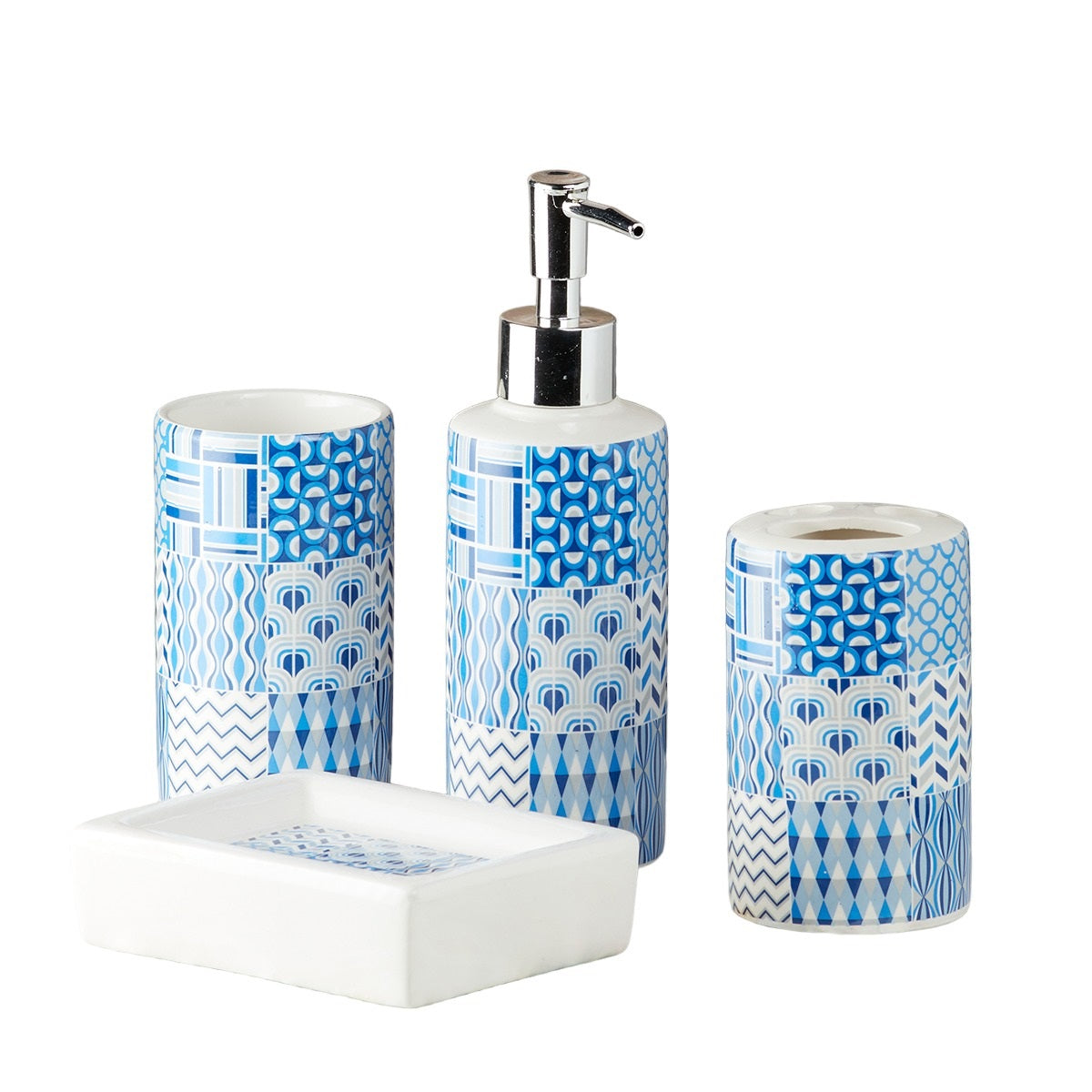 Kookee Ceramic Bathroom Sets, Blue, ART09756