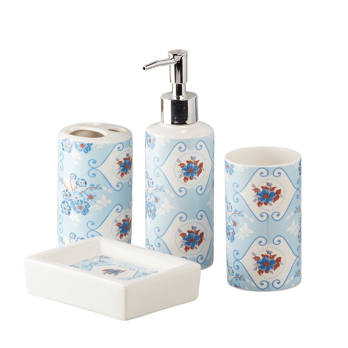 Kookee Ceramic Bathroom Sets, Blue, ART09762