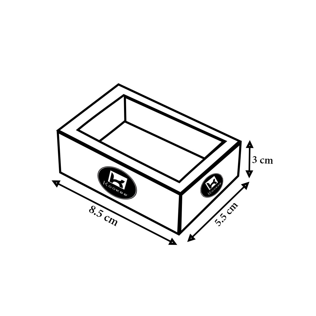 Glass Ashtray for Smokers, Printed, Rectangle (9825)