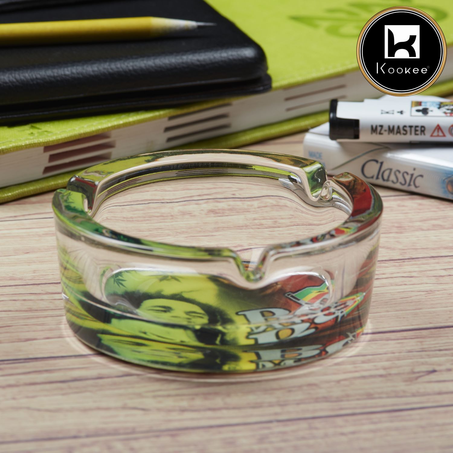 Kookee Glass Ashtrays, Multi, ART09832
