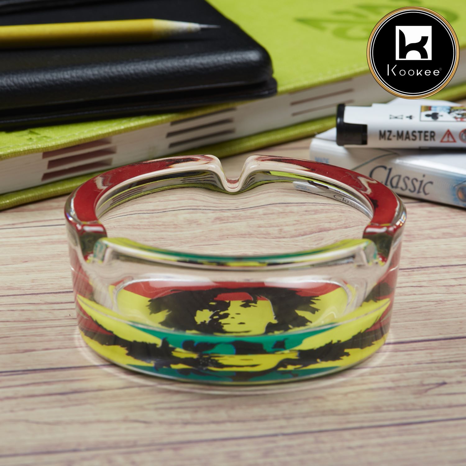Kookee Glass Ashtrays, Multi, ART09834