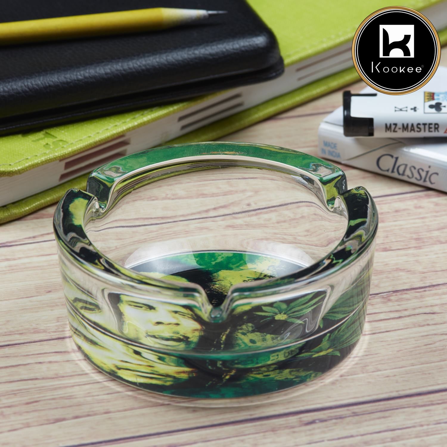 Kookee Glass Ashtrays, Multi, ART09835