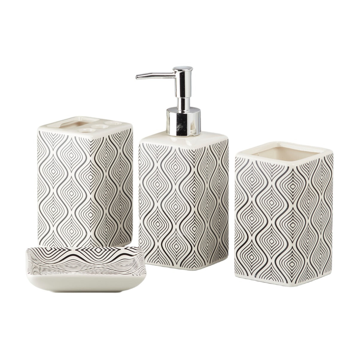 Kookee Ceramic Bathroom Sets, White, ART09844