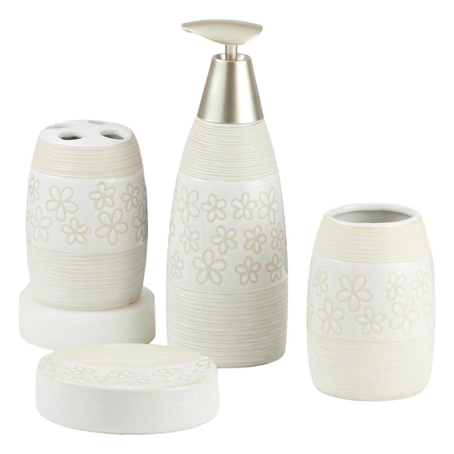 Kookee Ceramic Bathroom Sets, White, ART09849