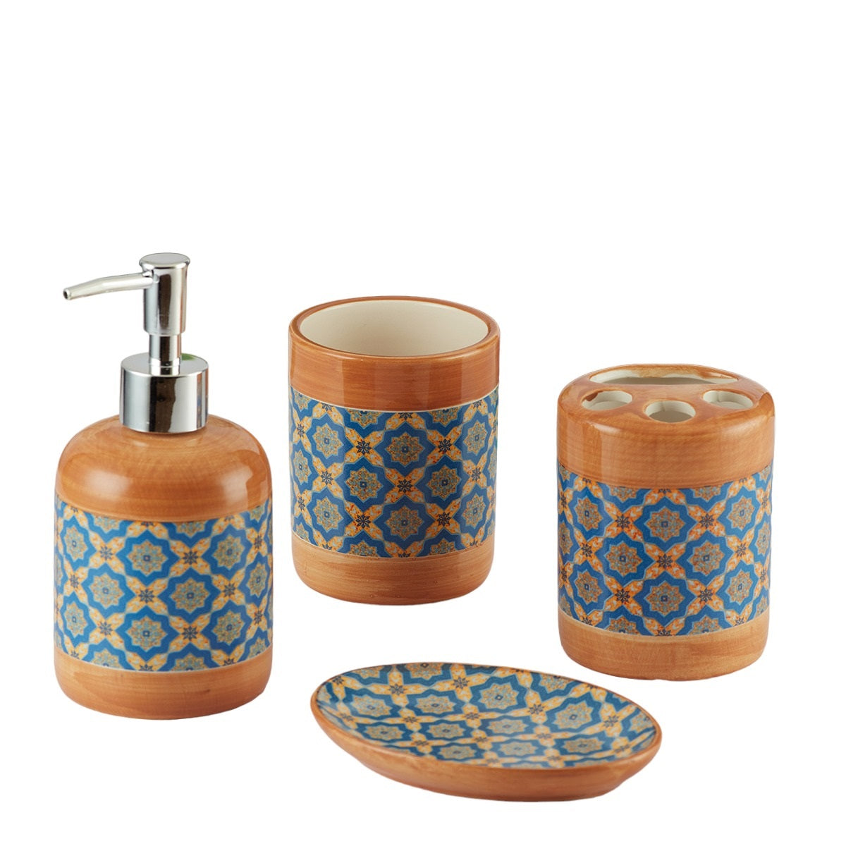 Kookee Ceramic Bathroom Sets, Orange, ART09860