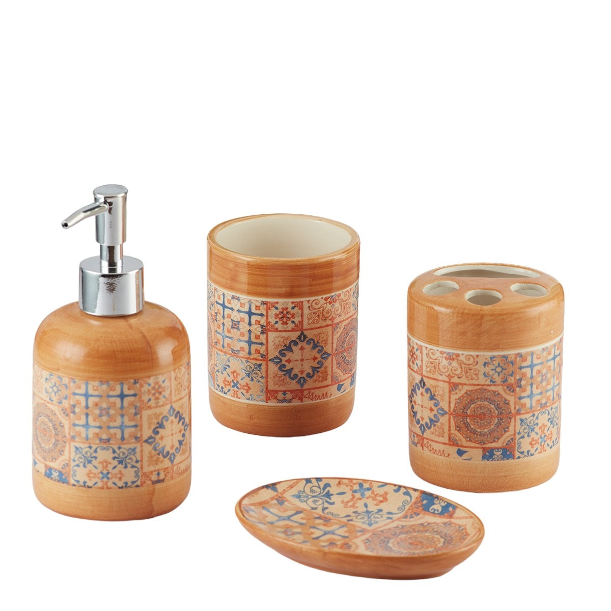 Kookee Ceramic Bathroom Sets, Orange, ART09861