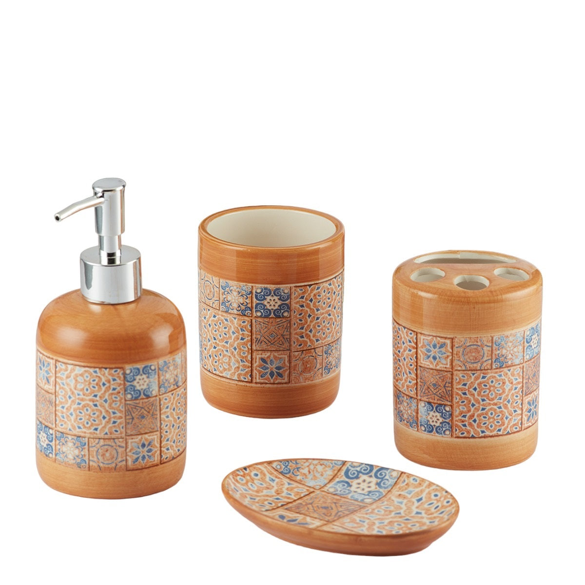 Kookee Ceramic Bathroom Sets, Orange, ART09862