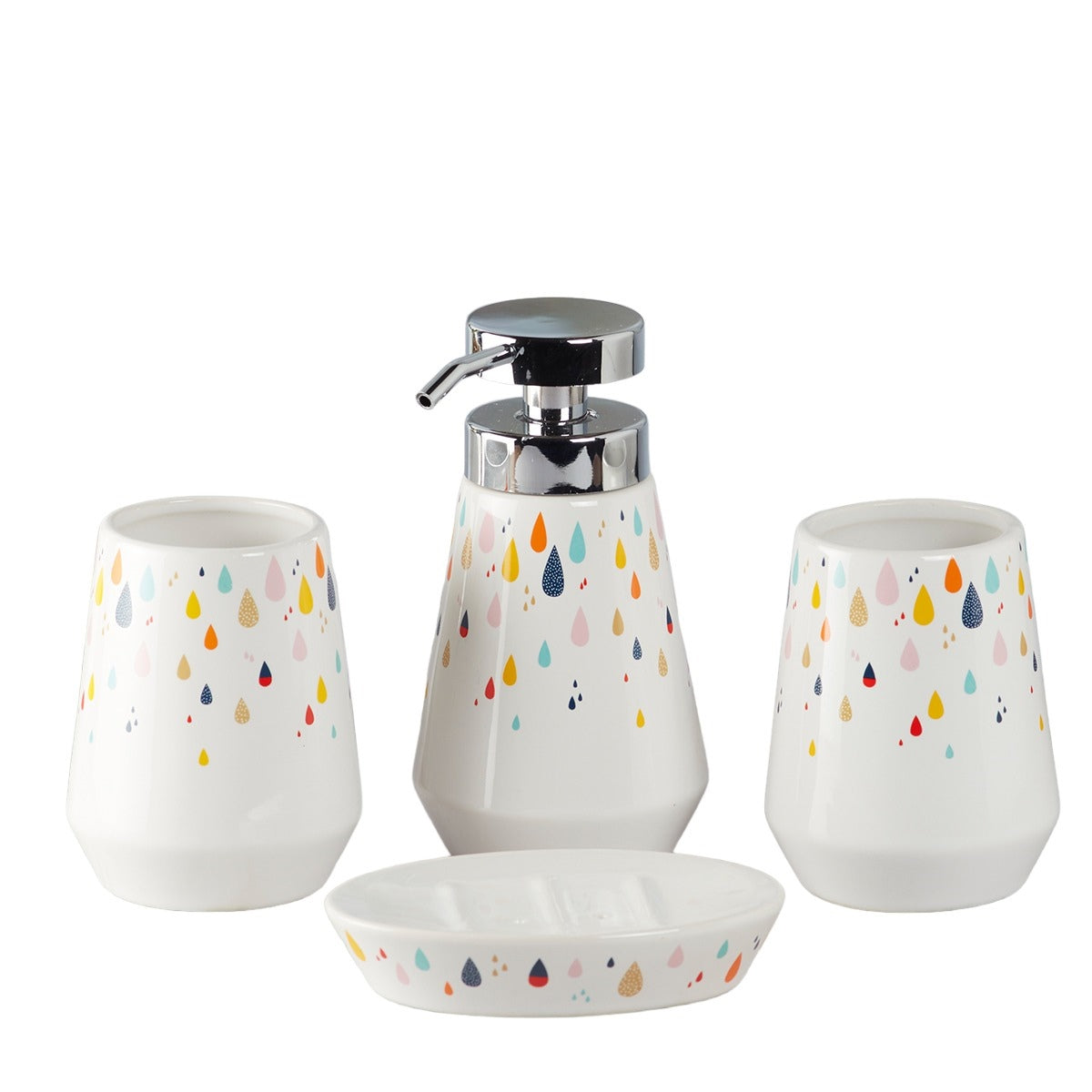 Kookee Ceramic Bathroom Sets, White, ART09871