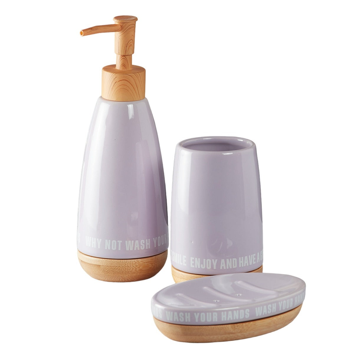 Kookee Ceramic Bathroom Sets, Purple, ART09884