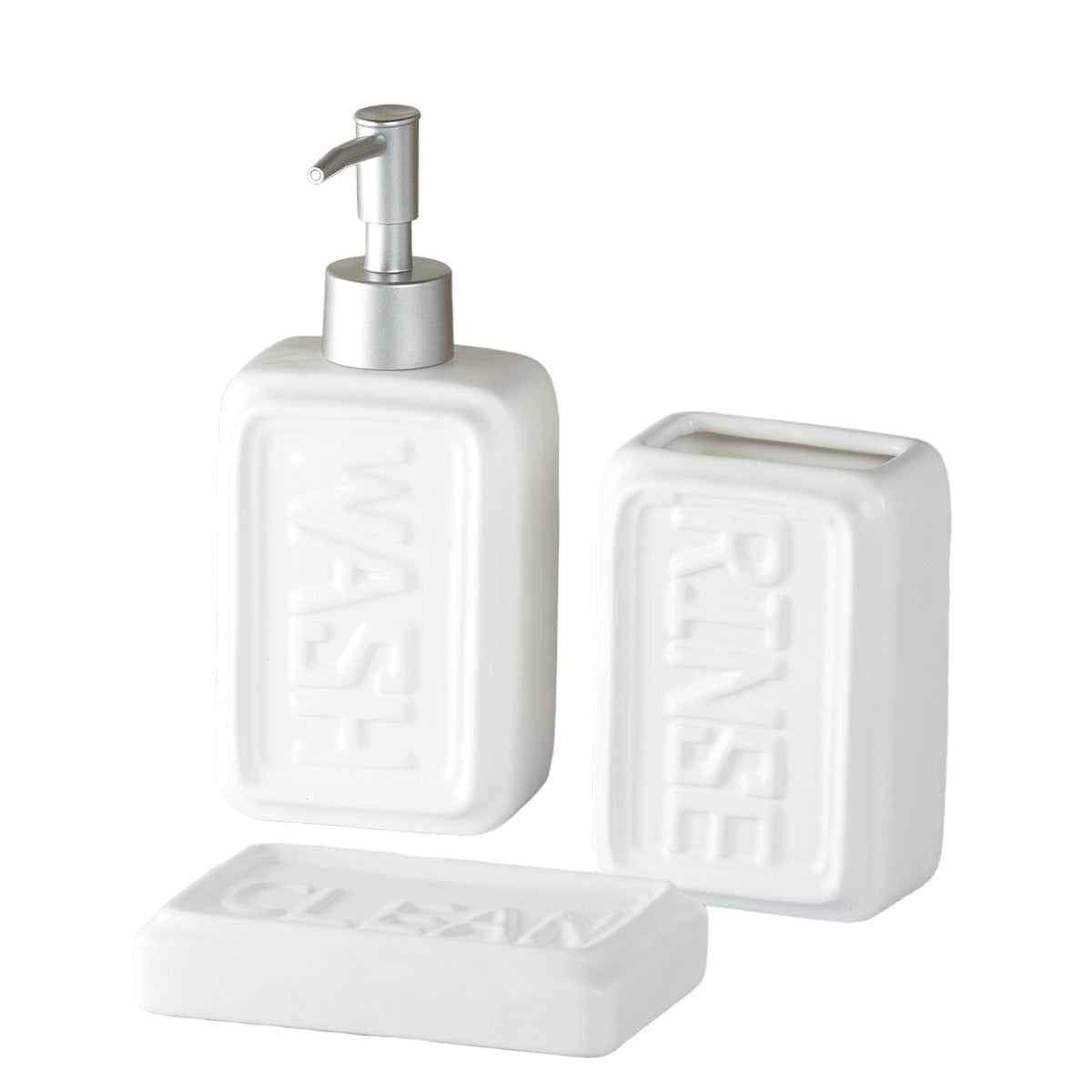 Kookee Ceramic Bathroom Sets, White, ART09892