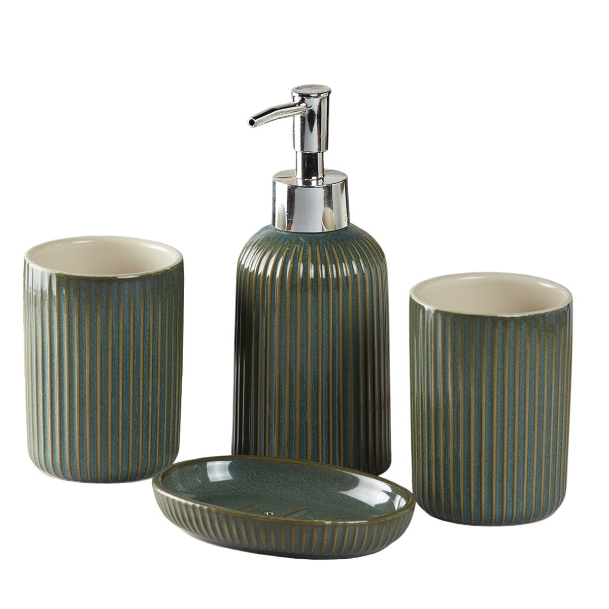 Kookee Ceramic Bathroom Sets, Green, ART09903