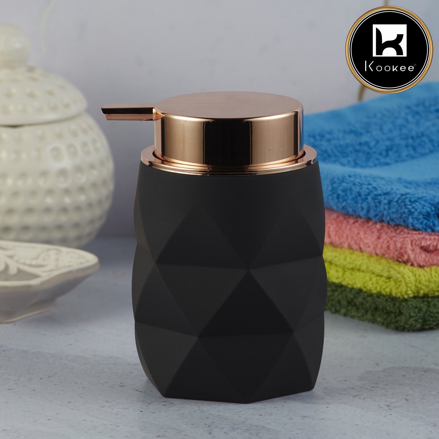 Kookee Acrylic Soap Dispensers, Black, ART09905
