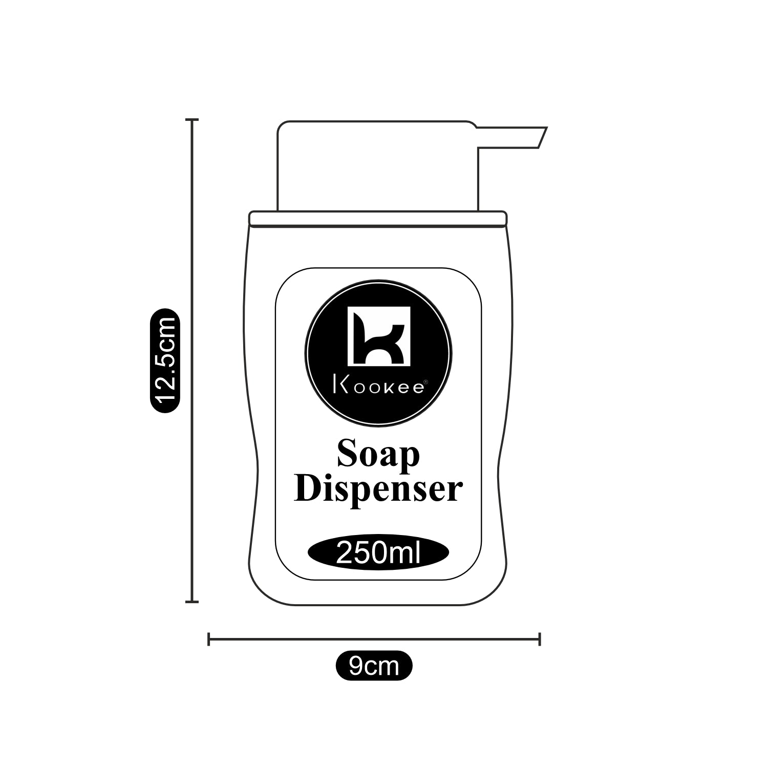 Kookee Acrylic Soap Dispensers, Black, ART09905