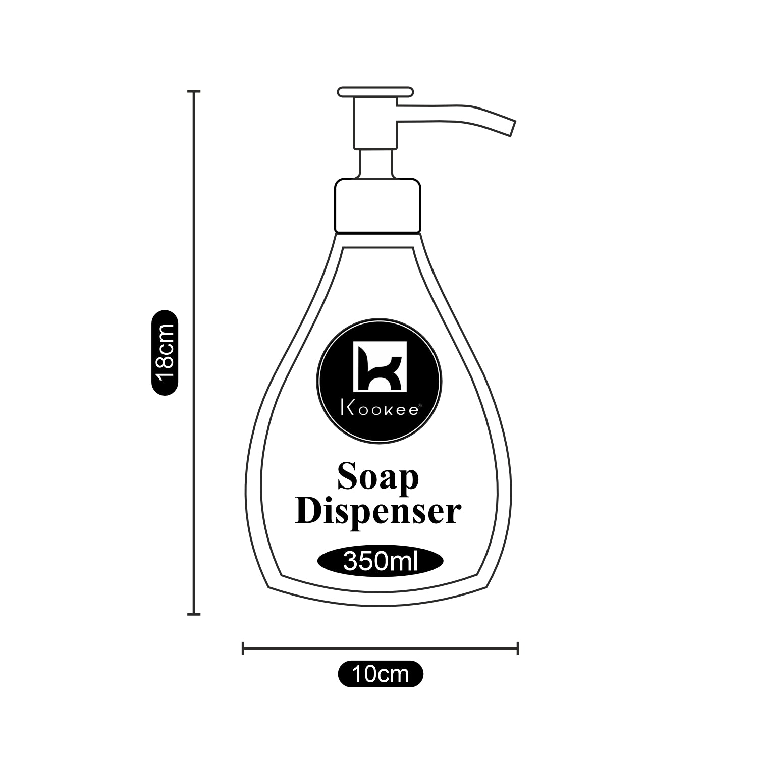 Kookee Acrylic Soap Dispensers, Grey, ART09912