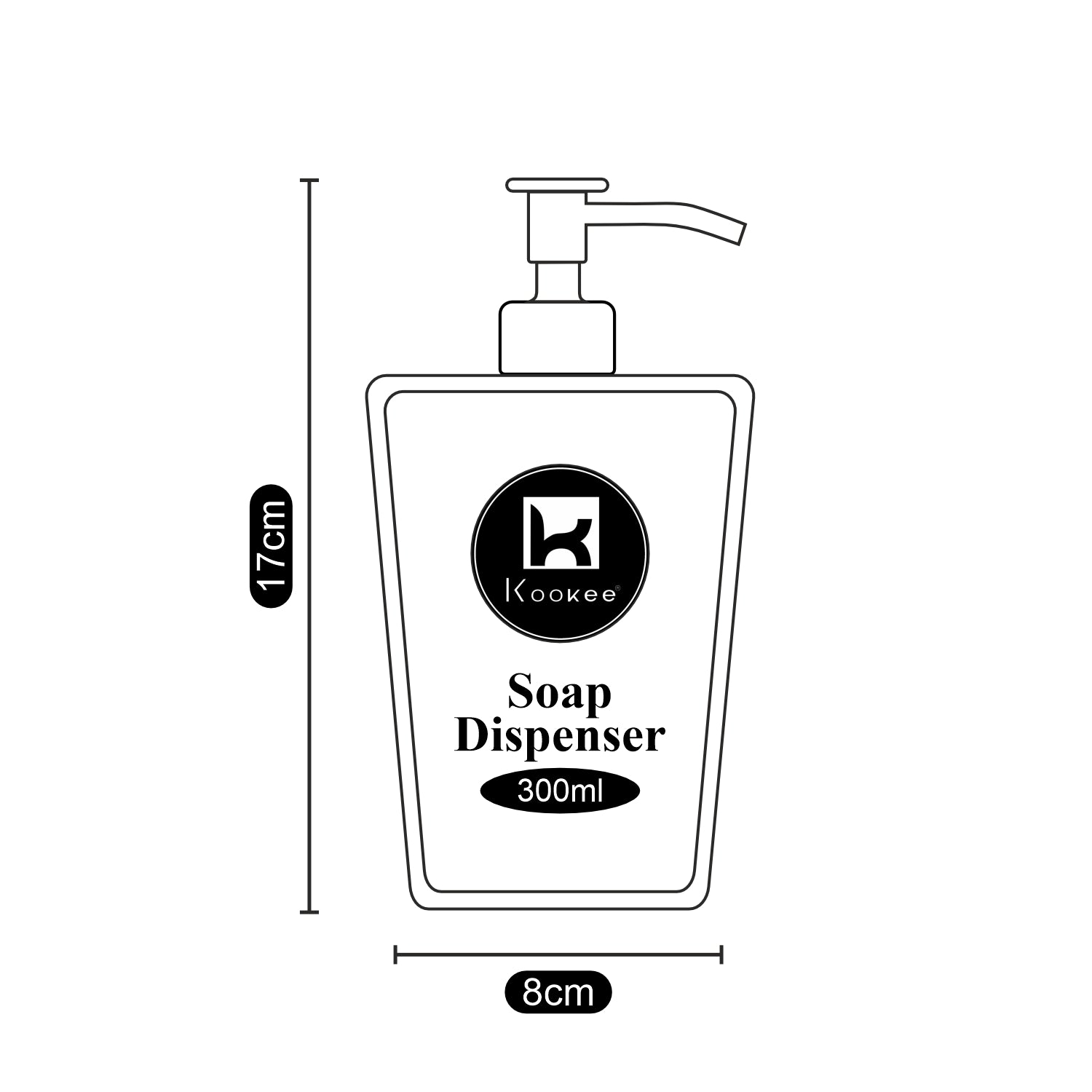 Kookee Acrylic Soap Dispensers, Grey, ART09949