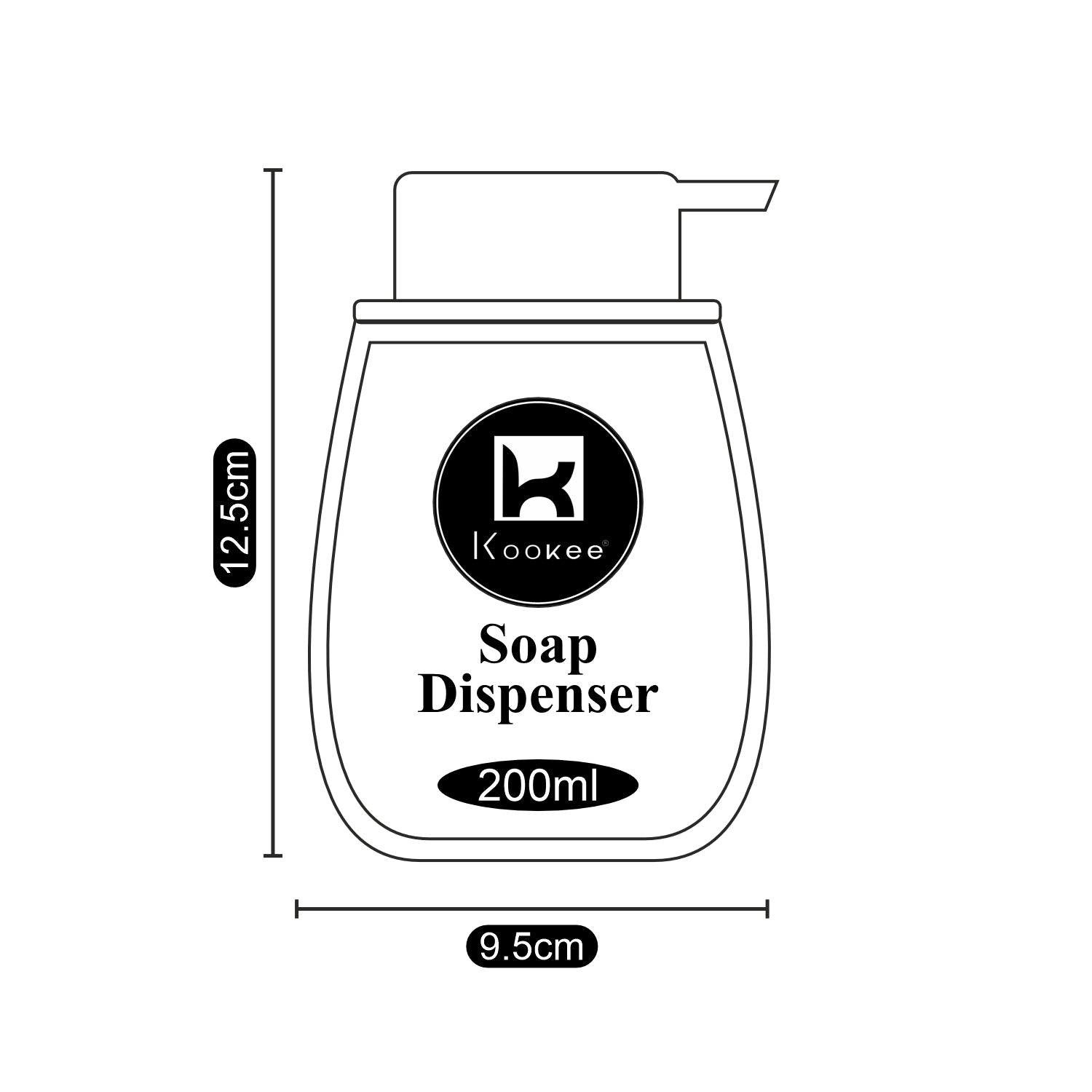 Kookee Acrylic Soap Dispensers, White, ART09960