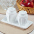 Ceramic Salt Pepper Container Set with tray for Dining Table (9964)