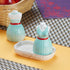 Ceramic Salt Pepper Container Set with tray (9972)