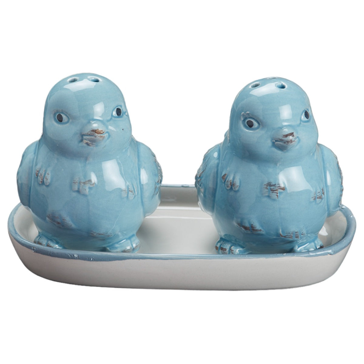 Ceramic Salt Pepper Container Set with tray (9975)