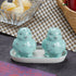 Ceramic Salt Pepper Container Set with tray for Dining Table (9978)