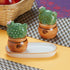 Ceramic Salt Pepper Container Set with tray (9983)