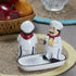 Ceramic Salt Pepper Container Set with tray (9989)