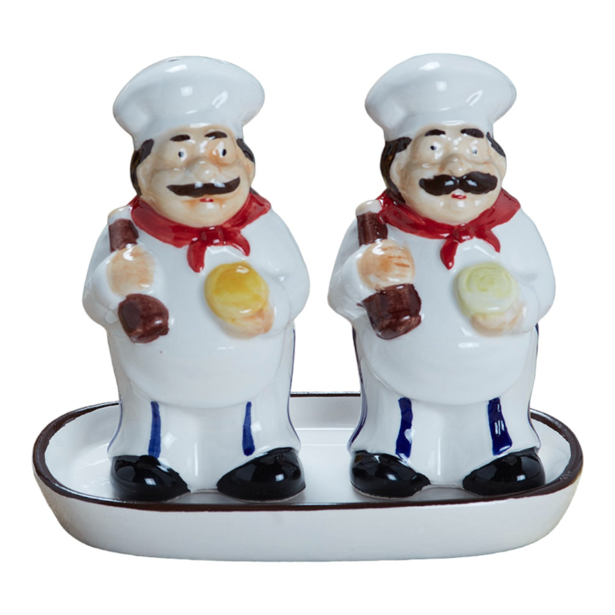 Ceramic Salt Pepper Container Set with tray (9989)