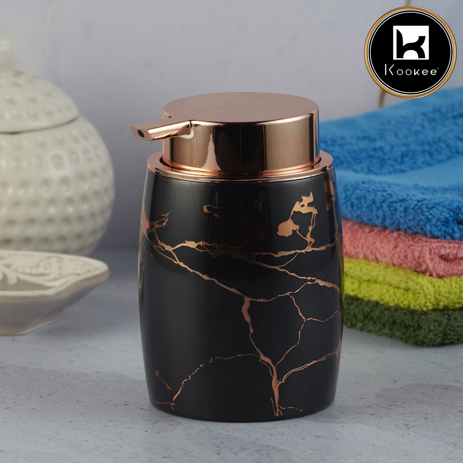 Kookee Acrylic Soap Dispensers, Black, ART09990