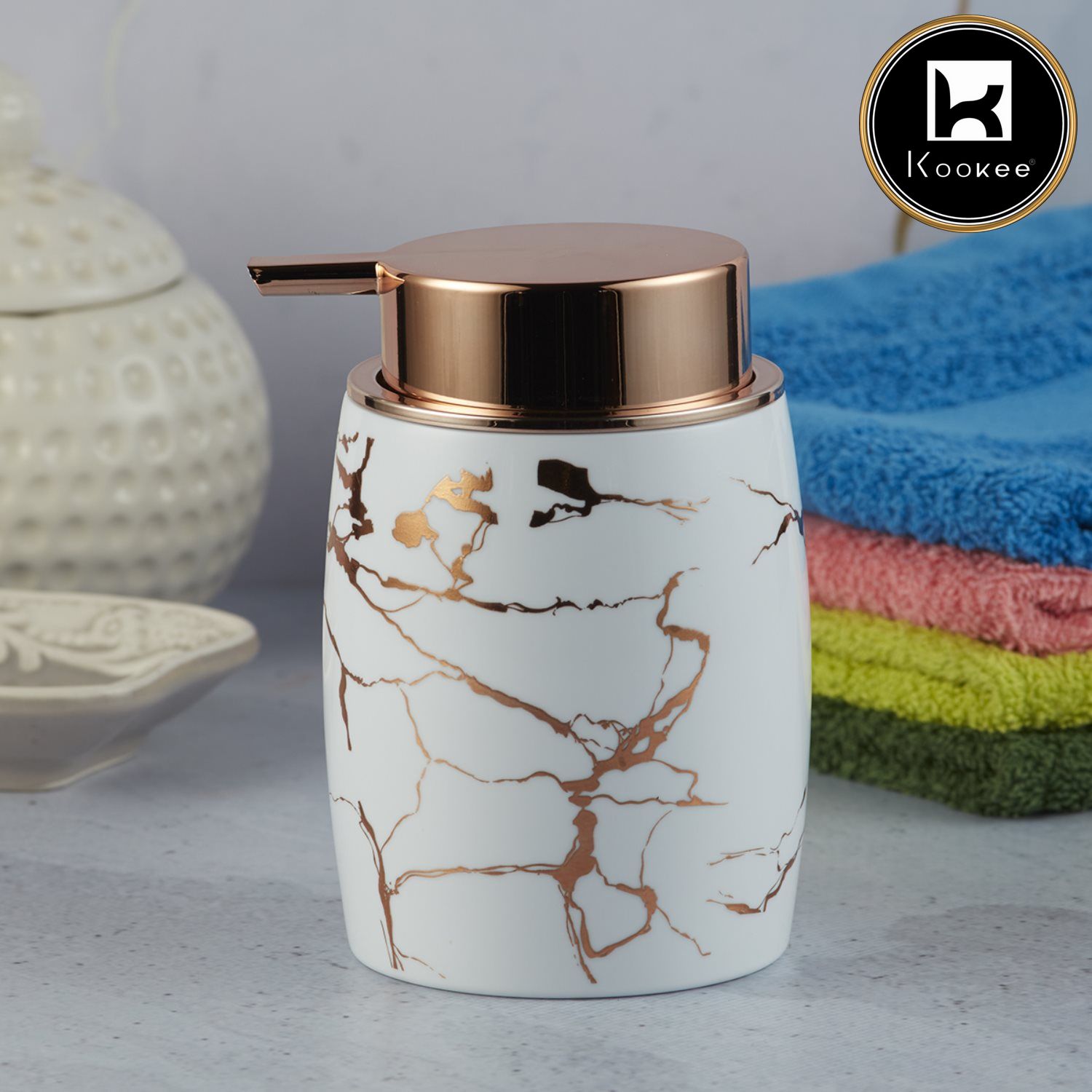 Kookee Acrylic Soap Dispensers, White, ART09991