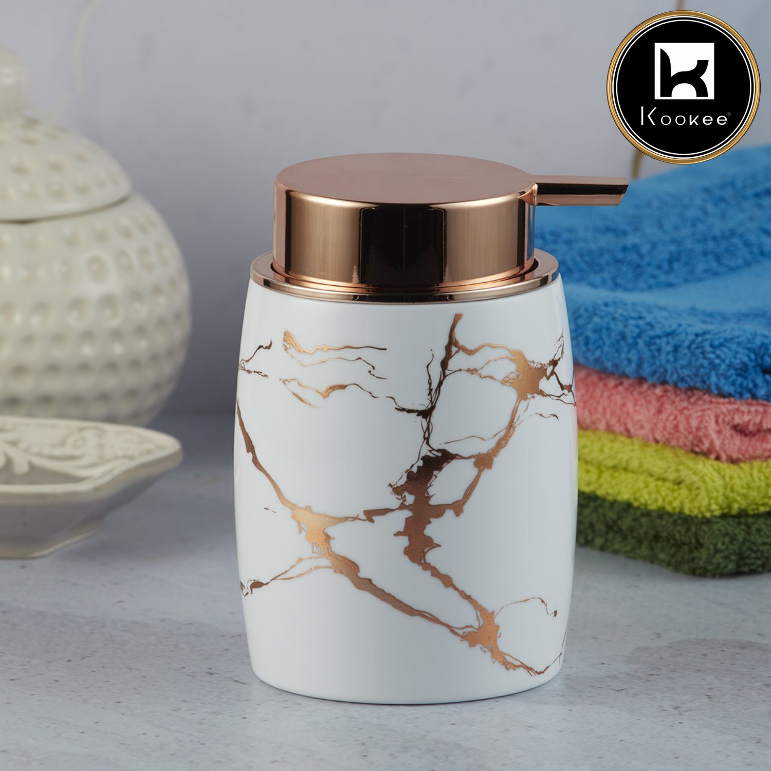 Kookee Acrylic Soap Dispensers, White, ART09991