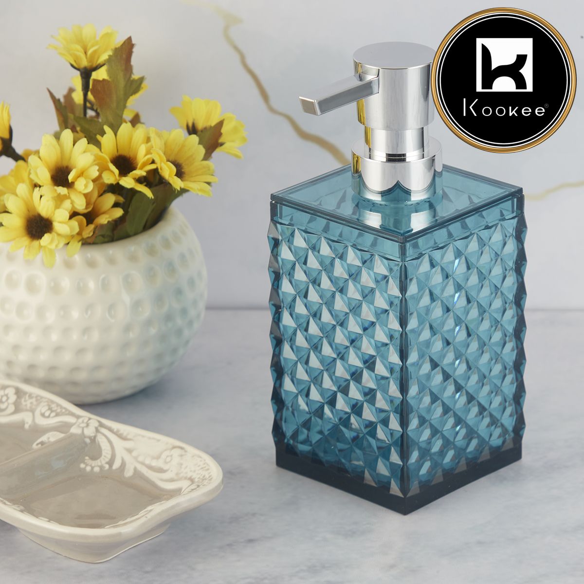 Kookee Acrylic Soap Dispensers, Blue, ART09993