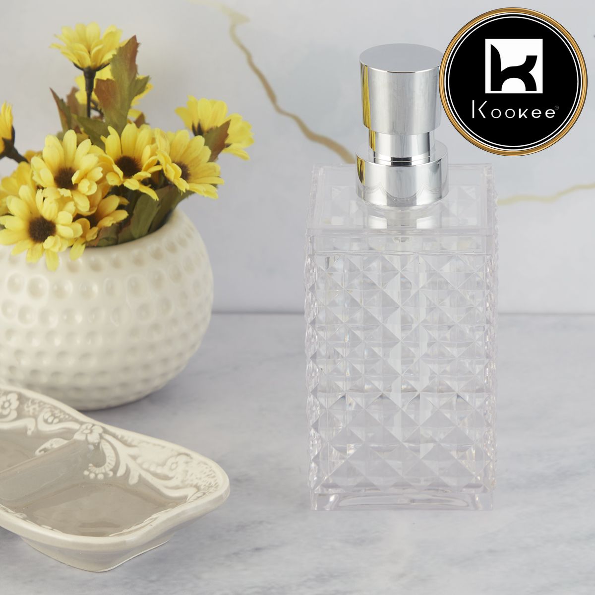 Kookee Acrylic Soap Dispensers, Transparent, ART09994