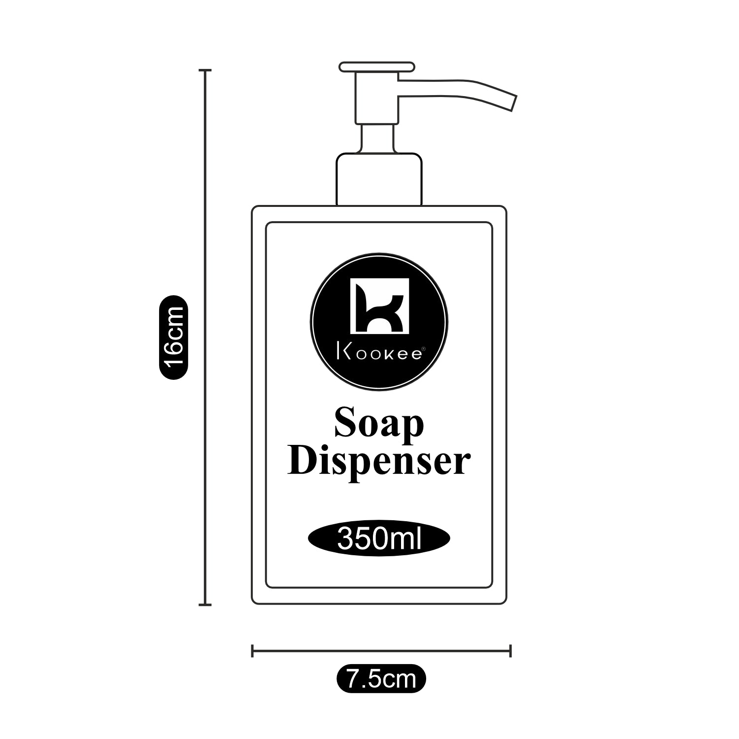 Kookee Acrylic Soap Dispensers, White, ART09995