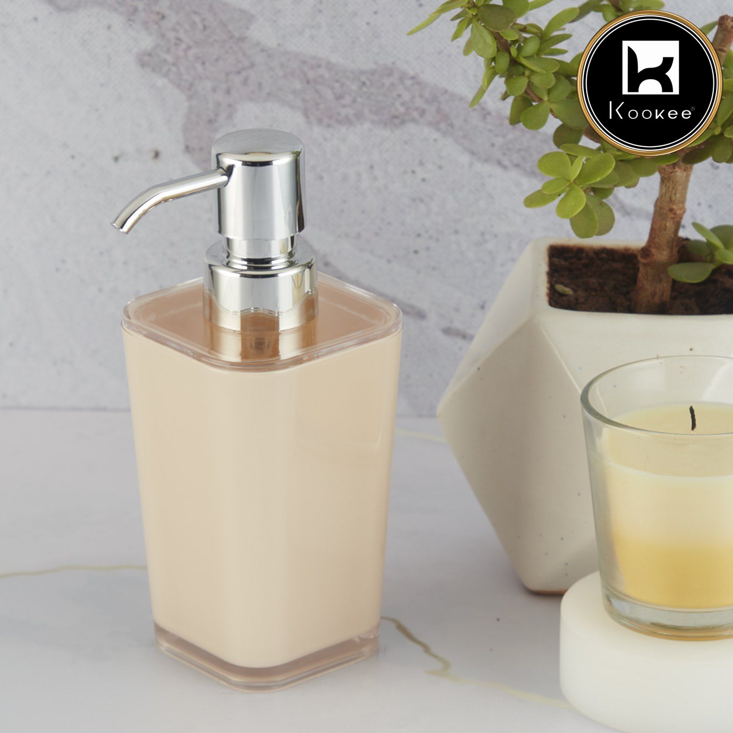 Kookee Acrylic Soap Dispensers, Beige, ART10002