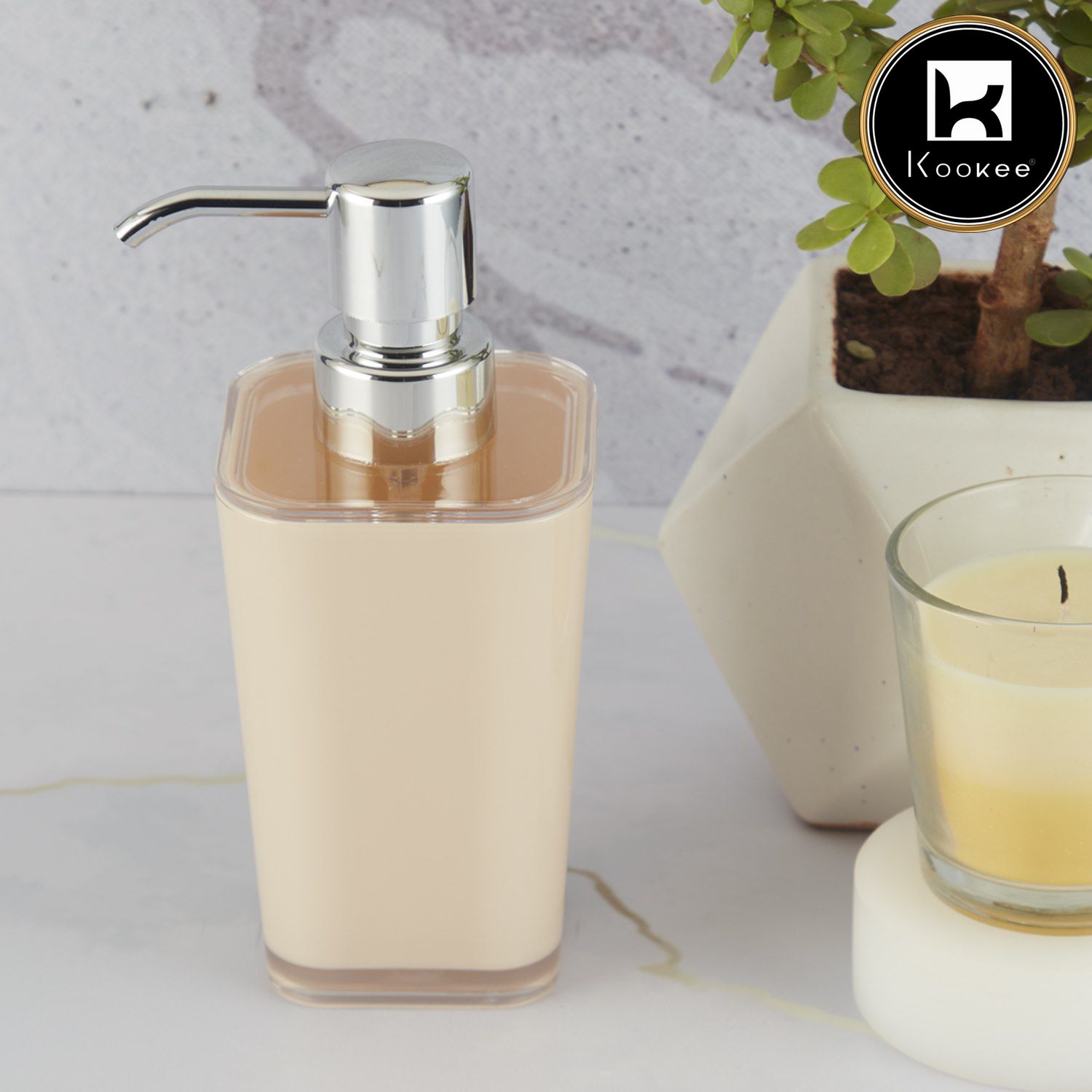 Kookee Acrylic Soap Dispensers, Beige, ART10002