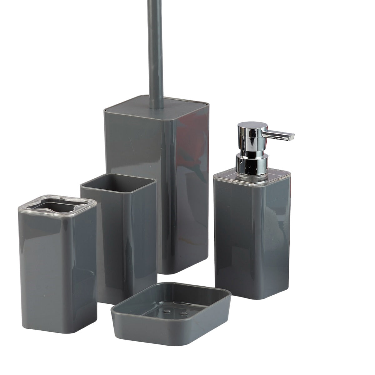 Acrylic Set of 5 Bath Set with Soap Dispenser (10026)