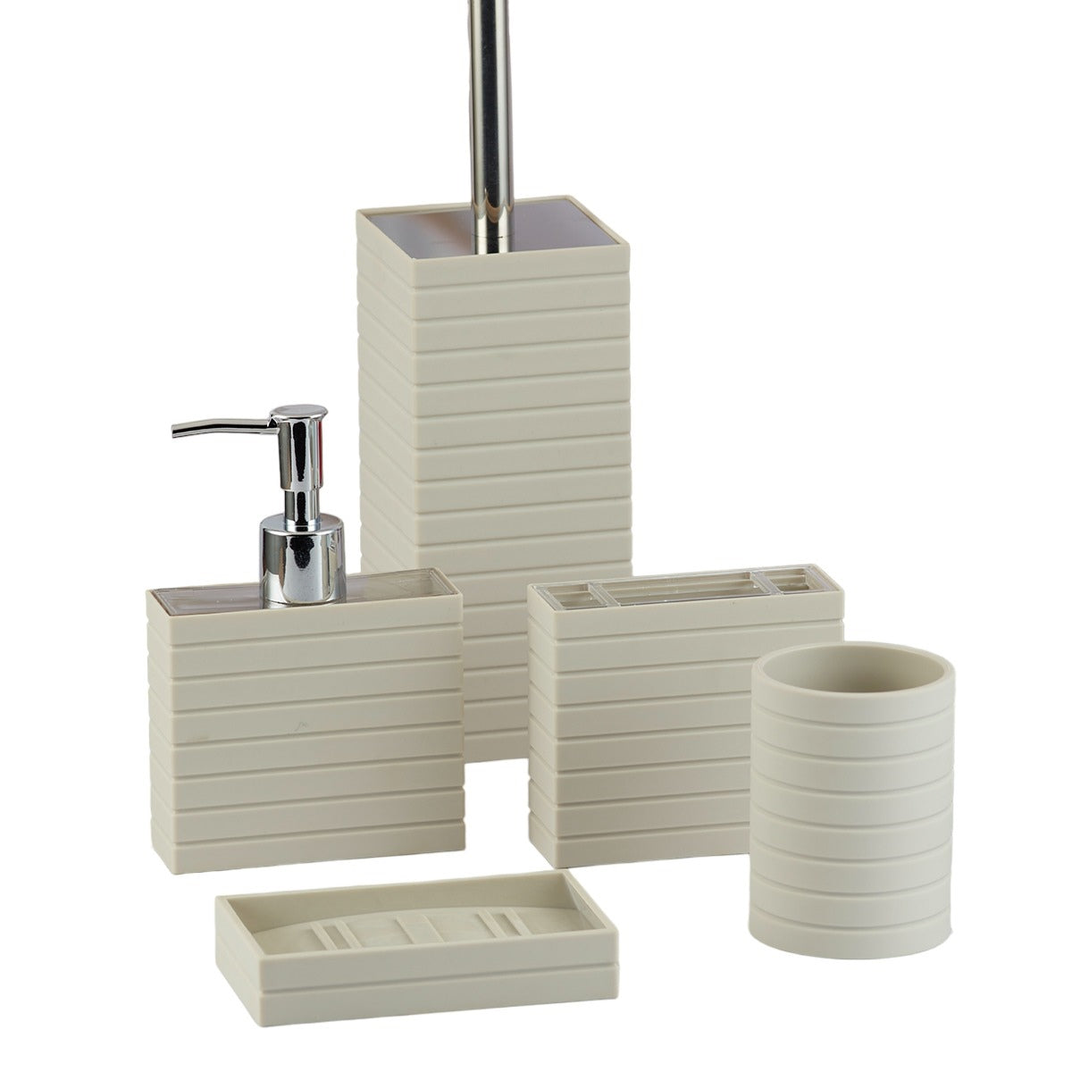 Acrylic Set of 5 Bath Set with Soap Dispenser (10035)