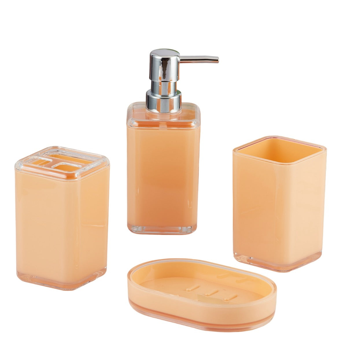 Acrylic Set of 4 Bath Set with Soap Dispenser (V-ABS-004)