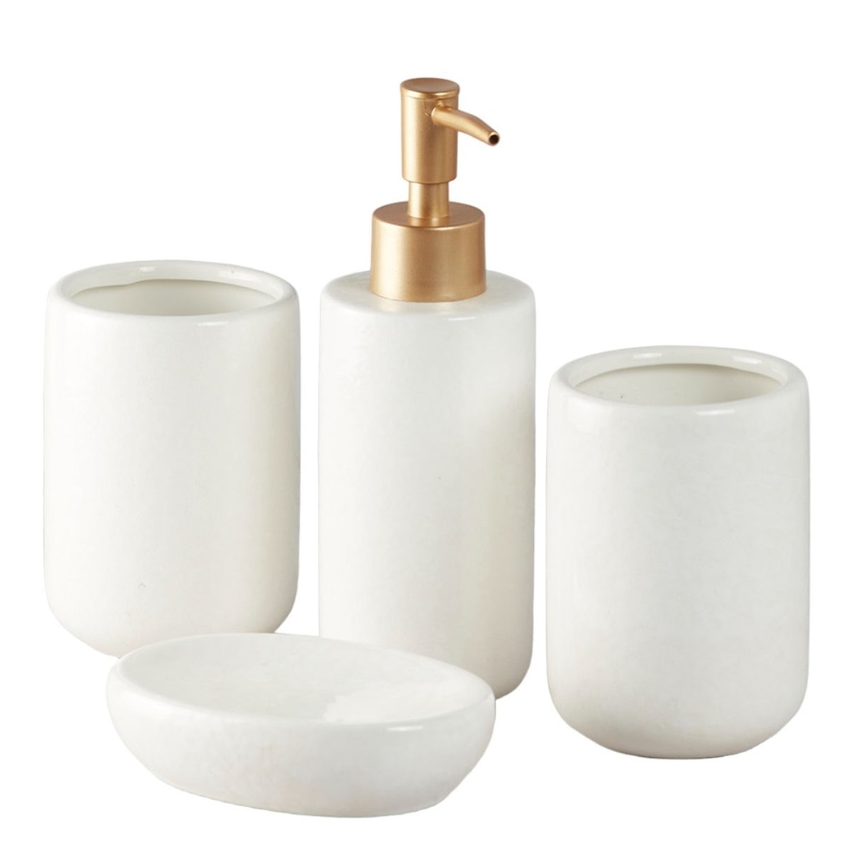 Kookee Ceramic Bathroom Sets, White, ART10053